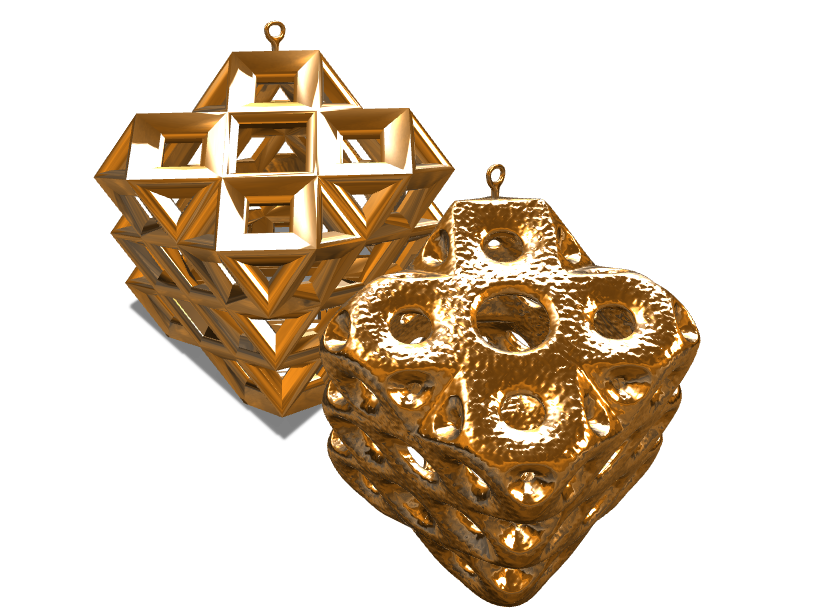 Pair (Smooth n Hard) of Square Baubles - 3D design by Peter Bock Nov 24, 2017 Pair (Smooth n Hard) of Square Baubles - 3D design by Peter Bock Nov 24, 2017