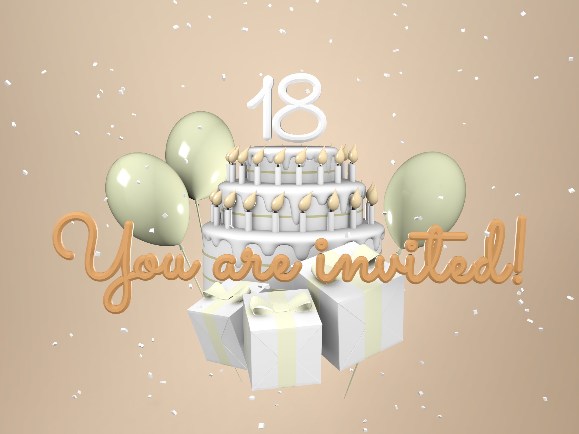 Birthday invitation - rewrite the text - 3D design by Vectary templates Jul 16, 2018 Birthday invitation - rewrite the text - 3D design by Vectary templates Jul 16, 2018