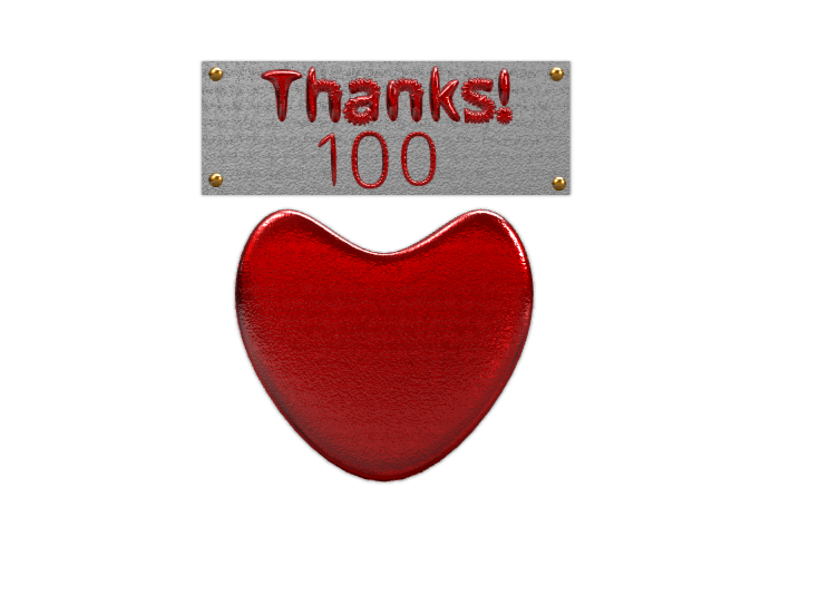 Thanks for 100 likes! - 3D design by Dylan Manion Nov 8, 2017 Thanks for 100 likes! - 3D design by Dylan Manion Nov 8, 2017